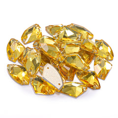 Light Topaz Galactic Shape High Quality Glass Sew-on Rhinestones WholesaleRhinestone