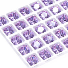 Violet Cushion Square Shape High Quality Glass Pointed Back Fancy Rhinestones WholesaleRhinestone