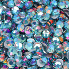 Aquamarine Light Glass FlatBack Rhinestones Silver Back WholesaleRhinestone