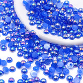 Sapphire AB Resin Flat Back Pearls Multi Sizes WholesaleRhinestone