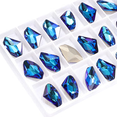 Bermuda Blue Galactic Shape High Quality Glass Pointed Back Fancy Rhinestones WholesaleRhinestone