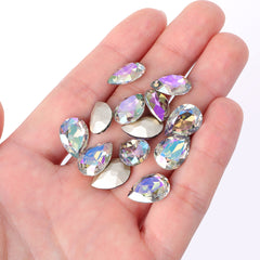 Ghost Light Pear Shape High Quality Glass Pointed Back Fancy Rhinestones WholesaleRhinestone