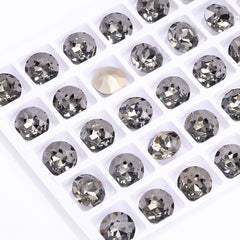 Black Diamond Gemstone Flower Shape High Quality Glass Pointed Back Fancy Rhinestones WholesaleRhinestone