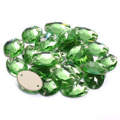 Peridot Oval Shape High Quality Glass Sew-on Rhinestones WholesaleRhinestone