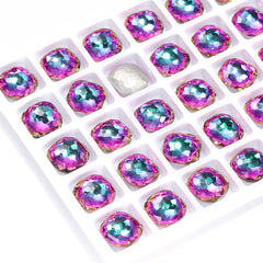 Heliotrope Fantasy Cushion Square Shape High Quality Glass Pointed Back Fancy Rhinestones WholesaleRhinestone