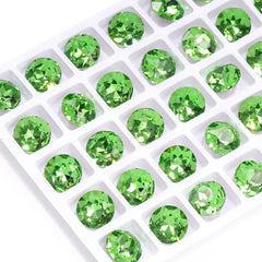 Peridot Gemstone Flower Shape High Quality Glass Pointed Back Fancy Rhinestones WholesaleRhinestone