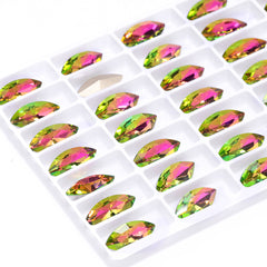 Vitrail Rose Navette Shape High Quality Glass Pointed Back Fancy Rhinestones WholesaleRhinestone