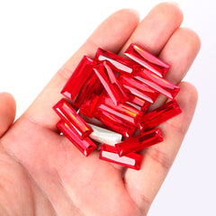 Light Siam Princess Baguette Shape High Quality Glass Pointed Back Fancy Rhinestones WholesaleRhinestone