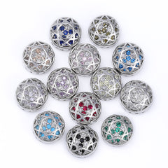 Round Shape Imitation Rhodium Plated High-Quality Sew-on Alloy Charms Inlaid Cubic Zirconia WholesaleRhinestone