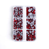 Mixed Sizes 6 Grid Box Siam Glass HotFix Rhinestones For Clothing DIY WholesaleRhinestone