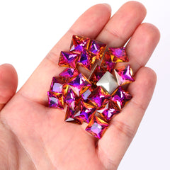 Violet Blue Princess Square Shape High Quality Glass Pointed Back Fancy Rhinestones WholesaleRhinestone