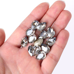 Satin Pear Shape High Quality Glass Pointed Back Fancy Rhinestones WholesaleRhinestone