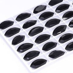 Jet Navette Shape High Quality Glass Pointed Back Fancy Rhinestones WholesaleRhinestone