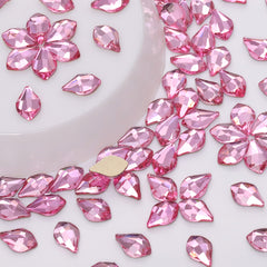 Maple leaves Shape Light Pink Flat Back Fancy Rhinestones WholesaleRhinestone