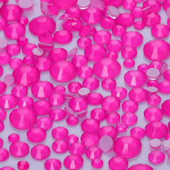 Mixed Sizes Neon Barbie Pink Glass Flat Back Rhinestones For Nail Art WholesaleRhinestone