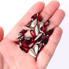 Siam Teardrop Shape High Quality Glass Pointed Back Fancy Rhinestones WholesaleRhinestone