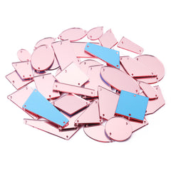 Light Pink Mixed Shapes Acrylic Sew-on Mirror For Dance Costume WholesaleRhinestone