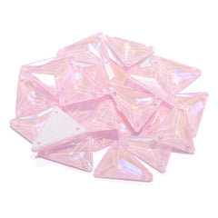 Electric Neon Light Rose Slim Triangle Shape High Quality Glass Sew-on Rhinestones WholesaleRhinestone