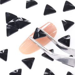 Triangle Shape Black Flat Back Fancy Rhinestones