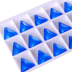 Electric Neon Blue Triangle Shape High Quality Glass Sew-on Rhinestones WholesaleRhinestone