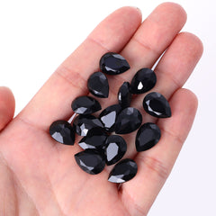 Jet Pear Shape High Quality Glass Pointed Back Fancy Rhinestones WholesaleRhinestone