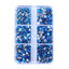 Mixed Sizes 6 Grid Box Indicolite AB Glass FlatBack Rhinestones For Nail Art Silver Back WholesaleRhinestone