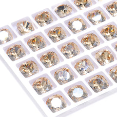 Golden Shadow Cushion Square Shape High Quality Glass Pointed Back Fancy Rhinestones WholesaleRhinestone
