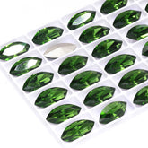 Fern Green Navette Shape High Quality Glass Pointed Back Fancy Rhinestones WholesaleRhinestone