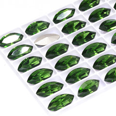 Fern Green Navette Shape High Quality Glass Pointed Back Fancy Rhinestones WholesaleRhinestone
