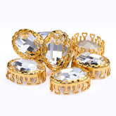 Crystal Oval Shape High-Quality Glass Sew-on Nest Hollow Claw Rhinestones WholesaleRhinestone