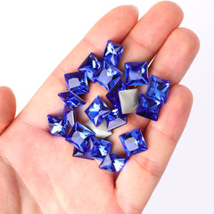 Light Sapphire Princess Square Shape High Quality Glass Pointed Back Fancy Rhinestones WholesaleRhinestone