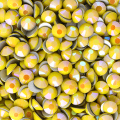 Yellow Porcelain Light Glass FlatBack Rhinestones Silver Back WholesaleRhinestone