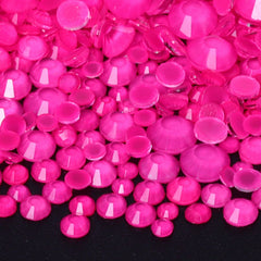 Mixed Sizes Mocha Neon Rose Glass Flat Back Rhinestones For Nail Art WholesaleRhinestone