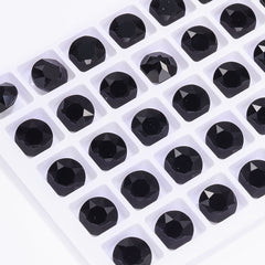Jet Gemstone Flower Shape High Quality Glass Pointed Back Fancy Rhinestones WholesaleRhinestone