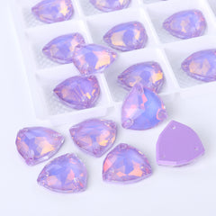 Lavender AM Trilliant Shape High Quality Glass Sew-on Rhinestones WholesaleRhinestone
