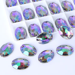 Ghost Light Oval Shape High Quality Glass Sew-on Rhinestones WholesaleRhinestone