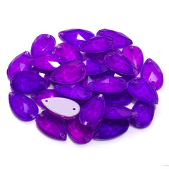 Mocha Neon Violet Drop Shape High Quality Glass Sew-on Rhinestones WholesaleRhinestone