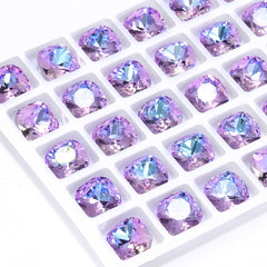Vitrail Light Cushion Square Shape High Quality Glass Pointed Back Fancy Rhinestones WholesaleRhinestone