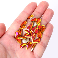 Astral Pink Teardrop Shape High Quality Glass Pointed Back Fancy Rhinestones WholesaleRhinestone