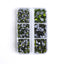Mixed Sizes 6 Grid Box Olive Green Glass HotFix Rhinestones For Clothing DIY WholesaleRhinestone