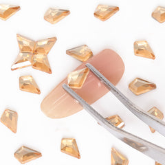 Arrow Shape Golden Shadow Flat Back Fancy Rhinestones