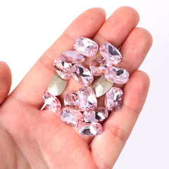 Light Rose Cushion Shape High Quality Glass Pointed Back Fancy Rhinestones WholesaleRhinestone