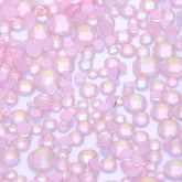 Mixed Sizes Neon Pink Snowy White AB Glass Flat Back Rhinestones For Nail Art WholesaleRhinestone