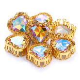 Paradise Shine Maxi Heart Shape High-Quality Glass Sew-on Nest Hollow Claw Rhinestones WholesaleRhinestone