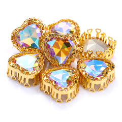 Paradise Shine Maxi Heart Shape High-Quality Glass Sew-on Nest Hollow Claw Rhinestones WholesaleRhinestone