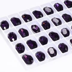 Amethyst Forme ovale Verre de haute qualité Point Points strass de fantaisie