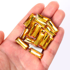 Light Topaz Princess Baguette Shape High Quality Glass Pointed Back Fancy Rhinestones WholesaleRhinestone