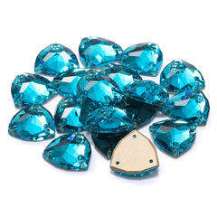 Aquamarine Trilliant Shape High Quality Glass Sew-on Rhinestones WholesaleRhinestone