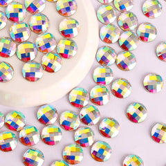 Round Shape Crystal AB Flat Back Fancy Rhinestones WholesaleRhinestone