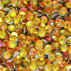 Citrine Light Glass FlatBack Rhinestones Silver Back WholesaleRhinestone